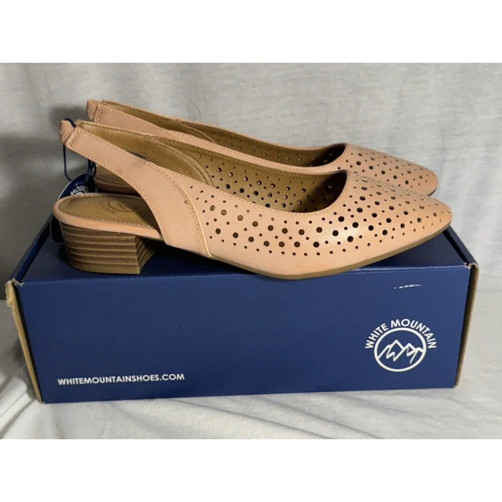 NEW NIB White Mountain Womens Boronic Slingback Size 9 WIDE shoes Heels